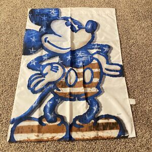 Vintage Patriotic Mickey Mouse Flag 28” x 40” Outdoor Or Indoor Use Summer Fun